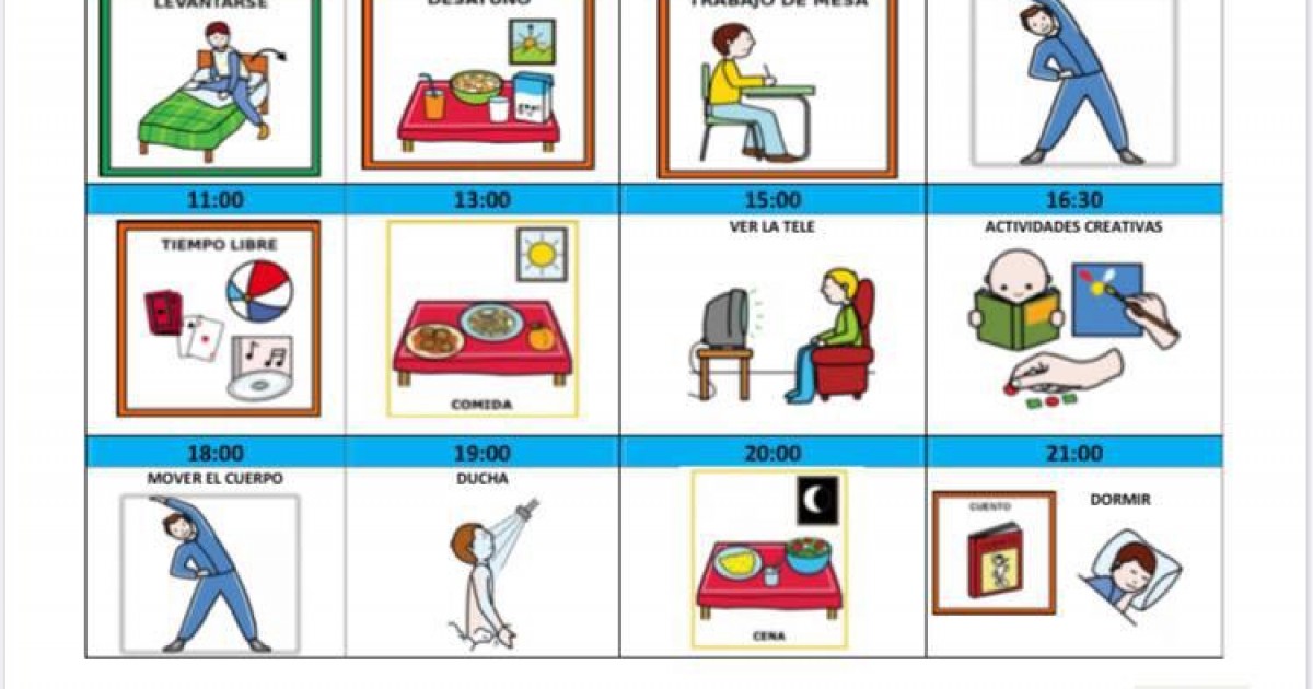 Rutina dirigida a personas con Trastorno del Espectro Autista para la situación de permanencia domiciliaria