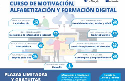 Mogán ofrece cursos de alfabetización  y formación digital de enero a marzo