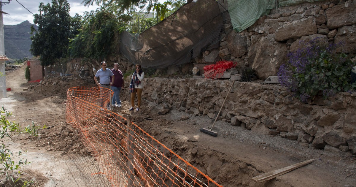 Mogán completa la conexión a la red de saneamiento de la calle Salvia en El Horno