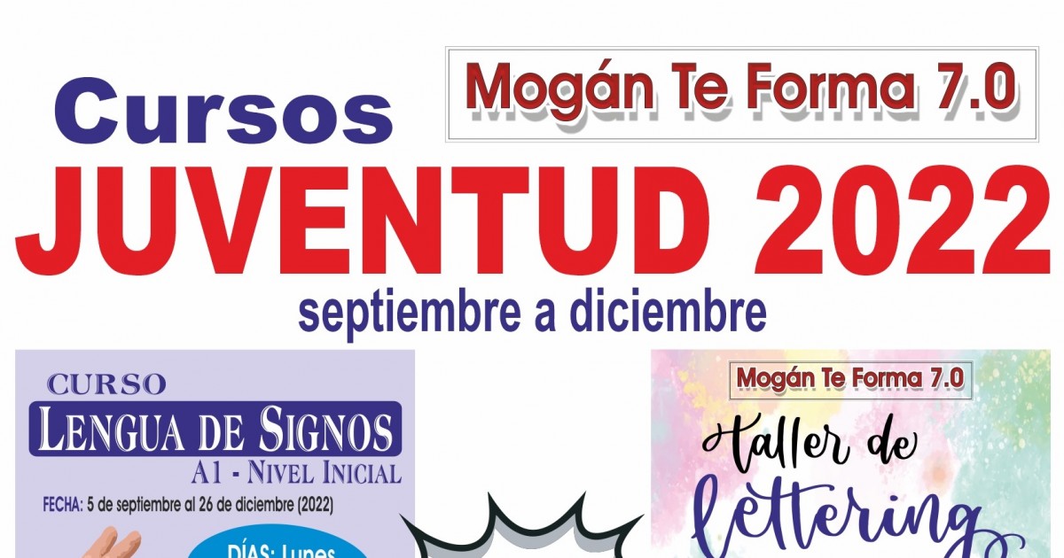 Mogán lanza cinco nuevos cursos   y talleres gratuitos para jóvenes  a partir de septiembre