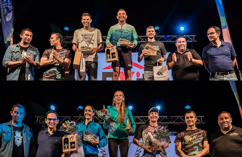 Javier Sosa y Esther Fernández, ganadores de la maratón de 42 kilómetros de la VI Traiña Trail Spar Mogán