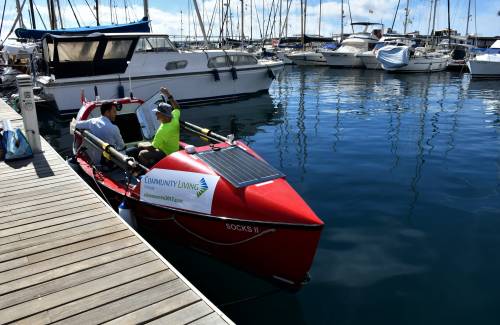 El Ayuntamiento apoya al canadiense Colin Sanders en su reto por cruzar el Atlántico saliendo desde el Puerto de Mogán