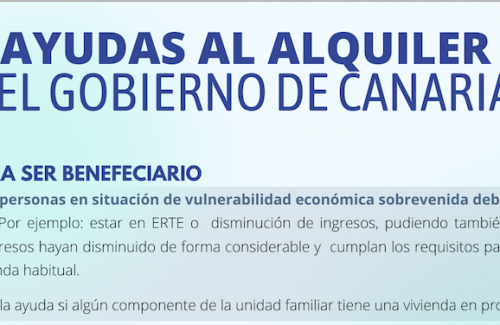 INFORMACIÓN: Ayudas al alquiler del Gobierno de Canarias para personas afectadas por la crisis del COVID-19