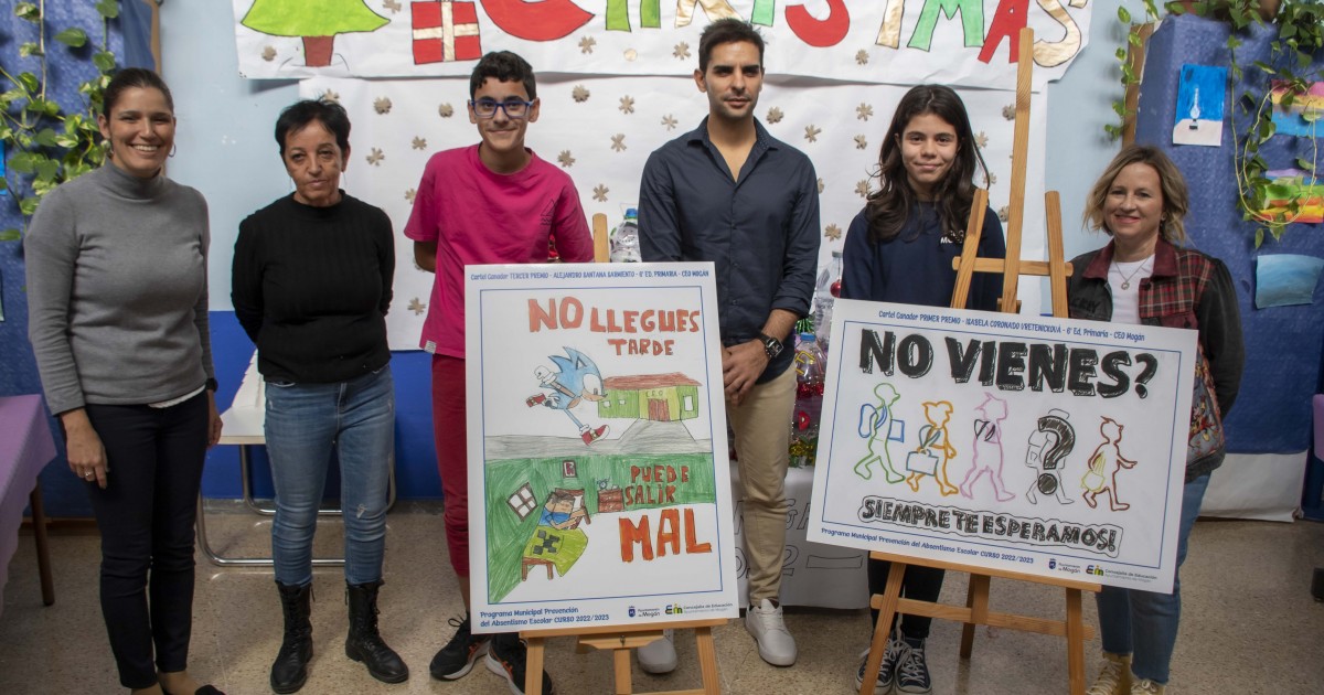 La campaña de prevención del absentismo escolar de Mogán estrena cartelería