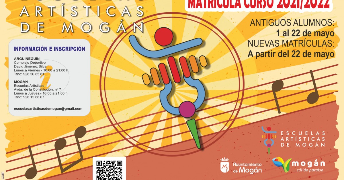 Abierto el plazo de renovación de matrícula de las Escuelas Artísticas de Mogán