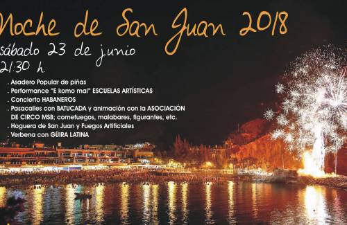 Un pasacalles, fuegos artificiales y una gran hoguera, protagonistas de la noche de San Juan en Mogán