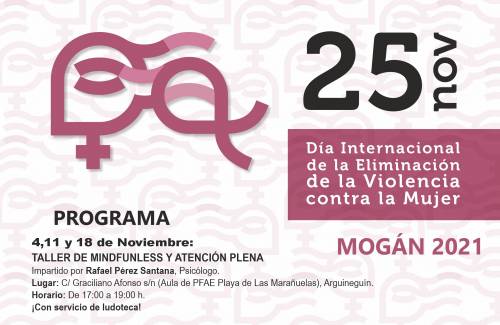 Mogán conmemora el 25N con talleres  de mindfulness, defensa personal, una conferencia y homenaje a las víctimas